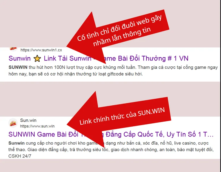 Muốn Biết Đâu Là Website Sunwin Chính Hãng Hãy Đọc Ngay 2 Đây là ví dụ về trang Sun.win thật, hỗ trợ người xem nhận biết các dấu hiệu của website hợp pháp so với giả mạo.